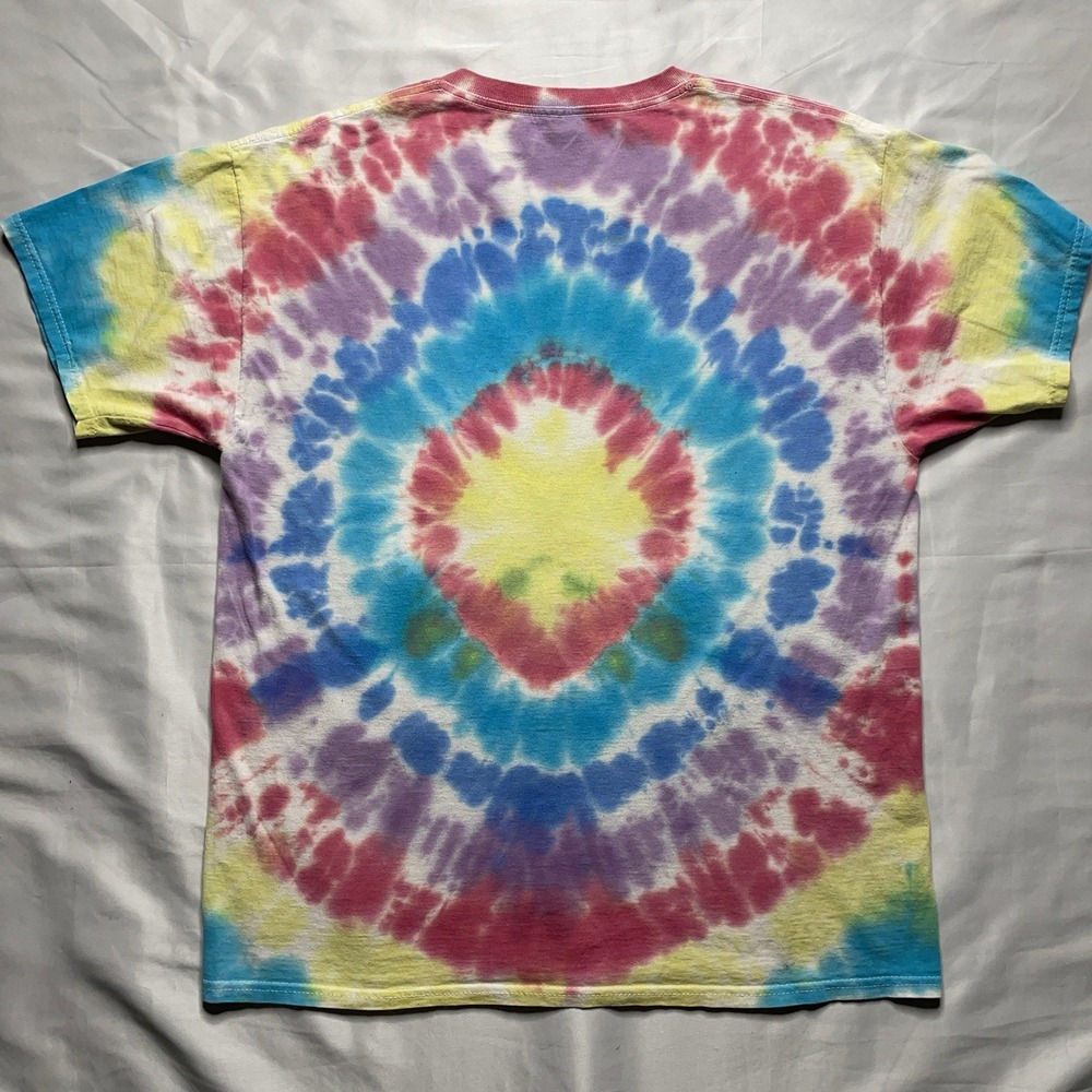 DOM Psychedelic Tie Dye T-Shirt L Mushroom Graphic Trippy Rave Streetwear Grunge - Picture 7 of 12